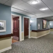 Hallway adorned with art